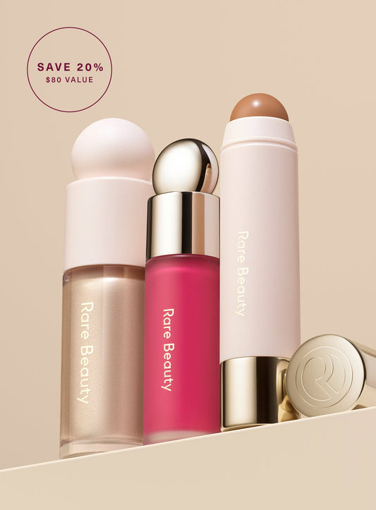 Rare Beauty Makeup Set – Cream Blush, Highlighter & Liquid Face Makeup Collection